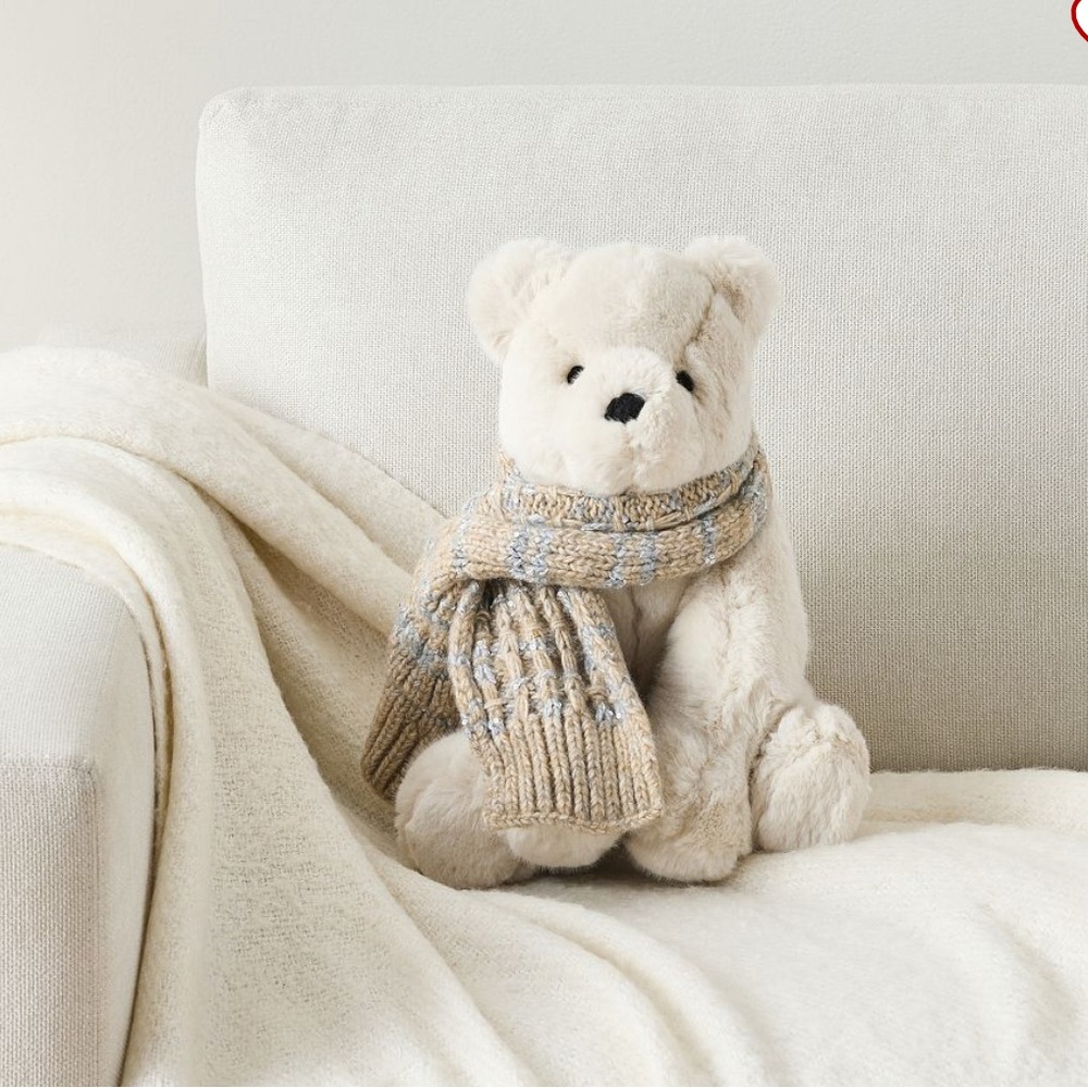 Plush White Bear with Scarf perfect condition